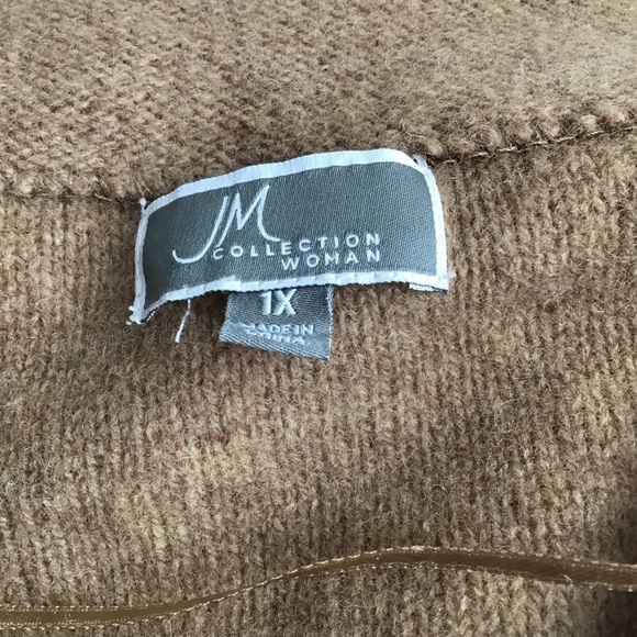 JM Collection Tan Wool Cardigan - Picture 5 of 9